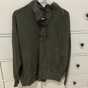 Aerie Henley Button Pullover Sweatshirt